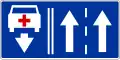 F-18 "opposite direction for designated vehicles" (e.g. opposite lane on the left only for emergency vehicles)
