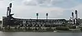PNC Park on the North Shore, with the Allegheny River visible in the foreground.