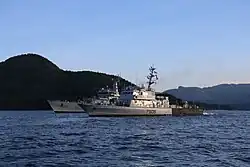 PS Zoroaster (P609) with INS Sharda (P55) arriving at Kochi.