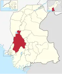 Map of Pakistani Districts with Jamshoro District highlighted