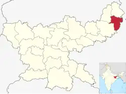 Location of Pakur district in Jharkhand