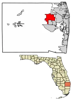 Location within Palm Beach County and the state of Florida