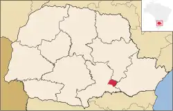 Location of São João do Triunfo in Paraná