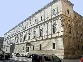 Façade of the Palazzo della Cancelleria in Rome
