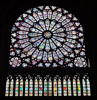 North rose window including lower 18 vertical windows