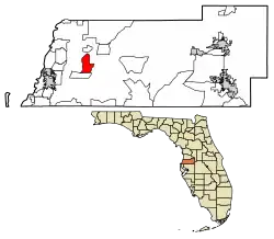 Location in Pasco County and the state of Florida