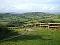 Hardown Hill and the village of Morcombelake from Golden Cap