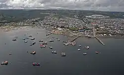 Aerial view of Quellón by 2016