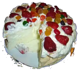 A pavlova is a meringue-based dessert and an icon of Australian and New Zealand cuisine.