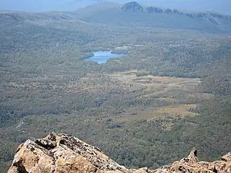 Pelion Plains, Lake Ayr and Mount Pillinger from Pelion West