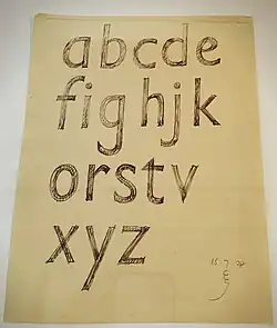 Gill Sans italic lower case draft