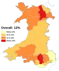 Percentage of reception age children that are obese in Wales in 2017/2018