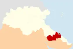 Location within Berau Regency