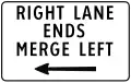 Right lane ends, merge left