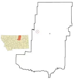 Location of Dodson, Montana