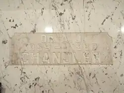 Crypt of Alexander J. Chandler (1859–1950) founder of the City of Chandler, Arizona.