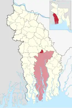 Location of Phultala Upazila