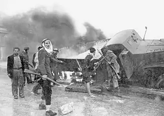 Arab ambush on a Jewish convoy truck