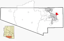 Location in Pima County and the state of Arizona