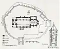 The plan of the medieval Evangelical Lutheran Transylvanian Saxon fortified church of Brateiu/Pretai
