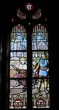 The Saint Charles de Châtillon in the glass window of the Church Saint-Pierre in Plounéour-Trez, France