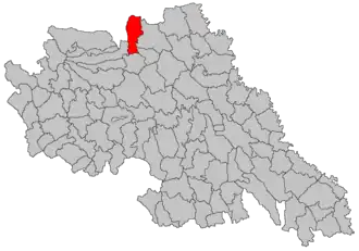 Location in Iași County