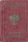 Polish service passport used by an employee at the consulate in Germany 1936–1939