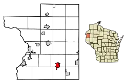 Location within Polk County and Wisconsin