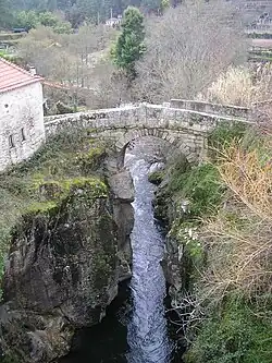 Barbeita Bridge (11th or 12th century), over Mouro River where King D.João I met with John of Gaunt, Duke of Lancaster in 1386.