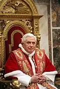 Pope Benedict XVI Head of the Catholic Church and sovereign of the Vatican City State