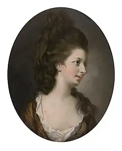 Barbara Montgomery (?1757-1788), second wife. Portrait by Hugh Douglas Hamilton.