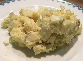 American-style potato salad with egg and mayonnaise
