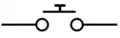 Pushbutton, normally open, push-to-make (horizontal line on top)