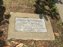 Time capsule located on the grounds of the Old Lamar County Courthouse.