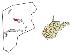 Location of Eleanor in Putnam County, West Virginia.