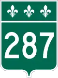 Route 287 marker