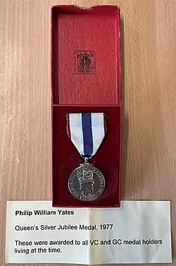 Queen Elizabeth II Silver Jubilee Medal awarded to Philip William Yates