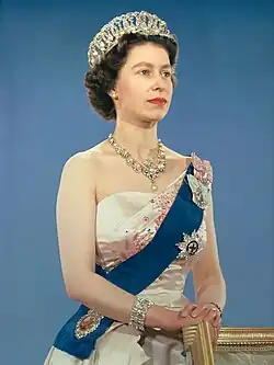 Queen Elizabeth II (BMus 1946, LLD 1951), Queen of the United Kingdom and the other Commonwealth realms[109][l]