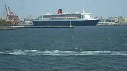 Queen Mary 2 docked in New York in 2008