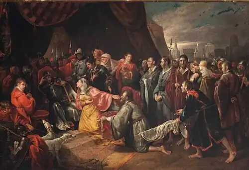 Queen Philippa Supplicating King Edward to Spare the Lives of the Six Burghers of Calais by Edward Bird