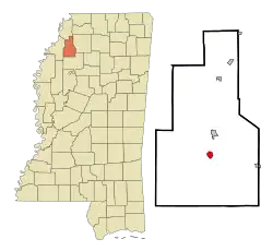 Location of Lambert, Mississippi