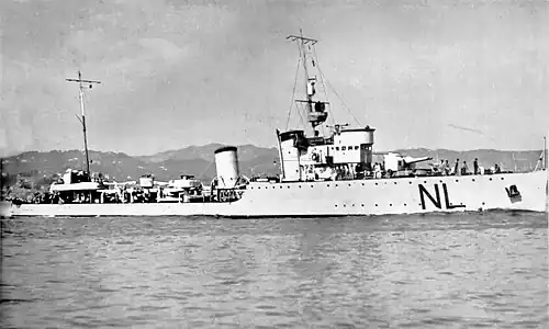 The Italian destroyer Francesco Nullo
