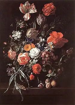 Rachel Ruysch, Still-Life with Bouquet of Flowers and Plums, 1704, Royal Museums of Fine Arts of Belgium