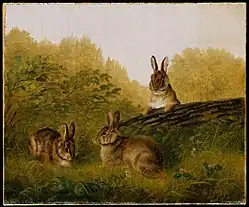 Rabbits on a Log by Arthur Fitzwilliam Tait, 1897