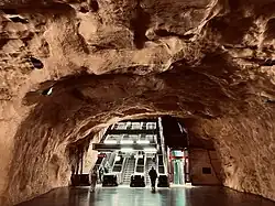 Escalators at the western end of the station