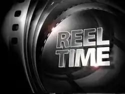 An image of a film reel. The show title is displayed on the right side of the image.
