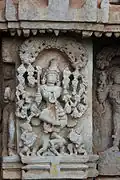Relief of Hindu deity in the Mallikarjuna temple at Basaralu