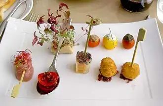 Appetisers in a restaurant