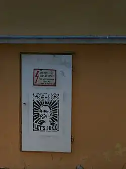 "Let's JOKK" in Tartu refers to political scandal with the Estonian Reform Party (2012).