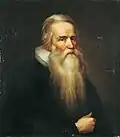 Painting of an old man in Dutch clothing